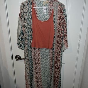 Kimono with crop top